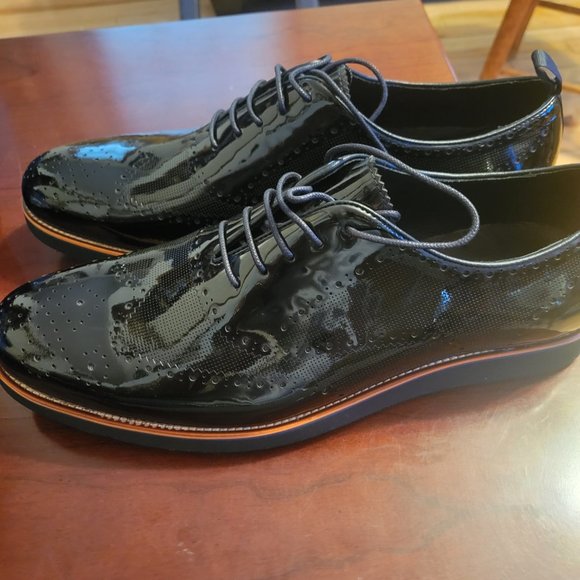 Mark Nolan Patent Vegan leather black size 13 lace up shoes NIB main image 7